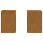 vidaXL Supports de Plantes Extérieurs Pillar 2 Pièces 24x24x35 cm Acier Résistant aux Intempéries