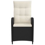 vidaXL Chaise de jardin inclinable Noir et blanc crème