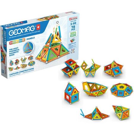 GEOMAG CLASSIC, PANELS SUPERCOLOR 78 pcs, construction magnétique, jeux  éducatifs, Jouet pour enfants des 5 ans, GMS03 - La Poste