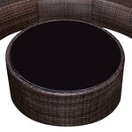 vidaXL Salon de jardin 6 Pièces avec coussins Résine tressée Marron