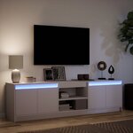 vidaXL Meuble TV avec LED blanc 180x34x50 cm bois d'ingénierie