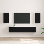 vidaXL Meuble TV mural 2 Pièces Noir 30 x 31 x 60 cm Bois d'ingénierie