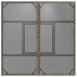 vidaXL Table de jardin dessus en verre gris 80x80x75 cm résine tressée