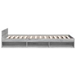 vidaXL Cadre de lit et tiroir sonoma gris 90x190 cm bois d'ingénierie