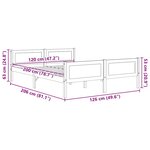 vidaXL Cadre de lit sans matelas bois de pin massif gris 120x200 cm