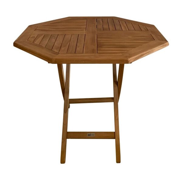 Table de jardin octogonale pliable en teck 100 cm Sana