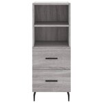 vidaXL Buffet haut Sonoma gris 34 5x34x180 cm Bois d'ingénierie