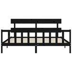 vidaXL Cadre de lit sans matelas noir 200x200 cm bois massif de pin