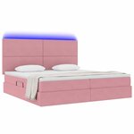 vidaXL Lit avec rangement et LED avec LED Rose 200 x 200 cm Velours