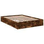 vidaXL Cadre de lit avec tiroirs sans matelas chêne fumé 140x190 cm