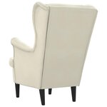 vidaXL Fauteuil blanc crème velours
