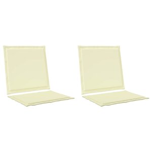 vidaXL Coussins de siège et de dos Polyester Crème 47 x 45 x 2 cm
