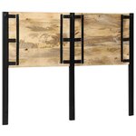 vidaXL Tête de lit 140 cm bois massif manguier et fer