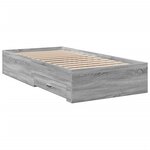 vidaXL Cadre de lit avec tiroirs sans matelas sonoma gris 100x200 cm