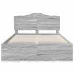 vidaXL Cadre de lit Gris Sonoma 140 x 190 cm Pin massif