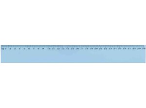 Règle plate incassable en plastique bord antitache 30 cm Bleu transparent WONDAY