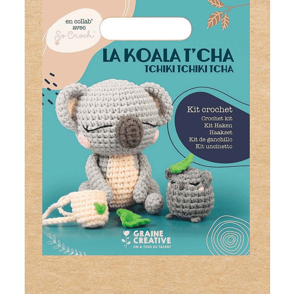 Kit Amigurumi crochet Koala gris 12 5 cm - La Poste