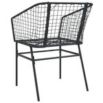 vidaXL Chaises de jardin lot de 2 Noir Résine tressée