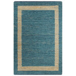 vidaXL Tapis fait à la main Jute Bleu 80x160 cm