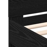 Lit vidaXL avec lumières LED Chêne noir 100x200 cm Bois reconstitué