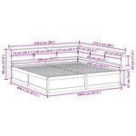 vidaXL Lit bibliothèque sans matelas cire marron 200x200 cm pin massif