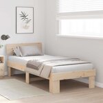 vidaXL Cadre de lit Marron 75 x 190 cm Bois massif en pin