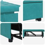 vidaXL Canapé-lit Turquoise 67 x 194 x 38 cm Velours