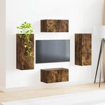 vidaXL Ensemble meuble TV 2 Pièces Chêne fumé Bois d'ingénierie