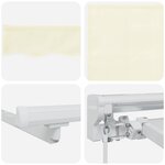 vidaXL Cadre de store manuel avec LEDs Crème et Blanc 4 x 2 m