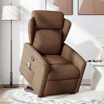 vidaXL Fauteuil de massage inclinable Marron Tissu