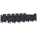 vidaXL Ensemble de salle à manger pour jardin 15 pc Anthracite