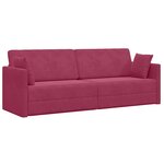 vidaXL Canapé-lit Bordeaux 213 x 76 x 77 cm Velours
