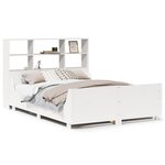 vidaXL Lit bibliothèque sans matelas blanc 120x190 cm bois massif