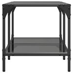 vidaXL Table basse avec dessus en verre noir 78 5x40x40 cm acier
