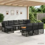 vidaXL Ensemble de canapés d'extérieur 11 pc Noir et Gris foncé