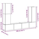 vidaXL Ensemble meuble TV 6 Pièces Chêne noir 30.5 x 30 x 110 cm