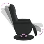 vidaXL Fauteuil inclinable avec repose-pieds noir similicuir