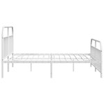vidaXL Cadre de lit métal sans matelas et pied de lit blanc 193x203 cm