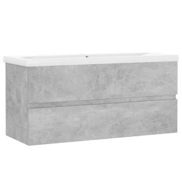 vidaXL Armoire d'évier avec lavabo intégré Gris béton Aggloméré