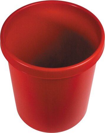 Corbeille à papier en plastique ronde 30 litres Rouge HELIT