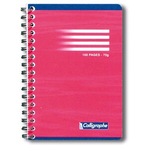 Carnet reliure intégrale 9x14 cm 100 pages Q.5x5 70g CALLIGRAPHE