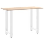vidaXL Pieds de table de bar Blanc 2 pièces 50 x (90-91) cm Acier