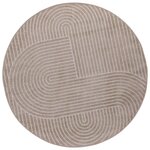 vidaXL Tapis de surface Rond HUARTE Beige Ø 160 CM Polyester