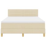 vidaXL Lit tapissier avec matelas et LED crème 160x200 cm en tissu
