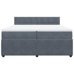 vidaXL Sommier à lattes de lit et matelas Gris foncé 200x200cm Velours