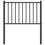 vidaXL Tête de lit de remplacement métal noir 75 cm