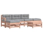 vidaXL Salon de jardin 6 Pièces avec coussins bois massif Douglas