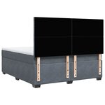 vidaXL Sommier à lattes de lit et matelas Gris foncé 180x200cm Velours