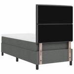 vidaXL Lit à ressorts avec matelas Gris foncé 90 x 190 cm tissu