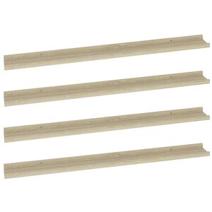 vidaXL Étagères murales 4 Pièces chêne sonoma 100x9x3 cm